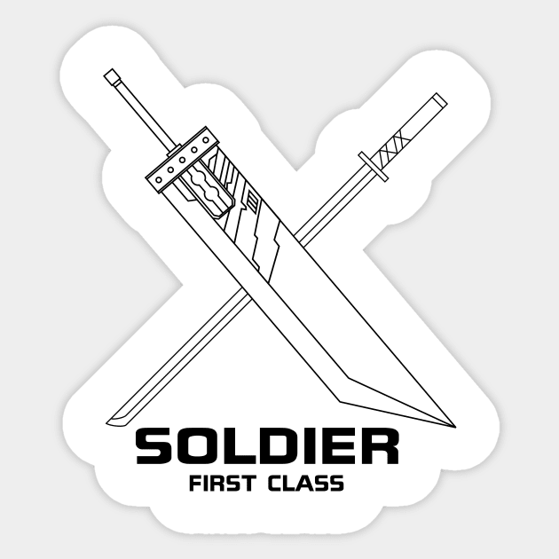 x-soldier sword (Black) Sticker by Leonard